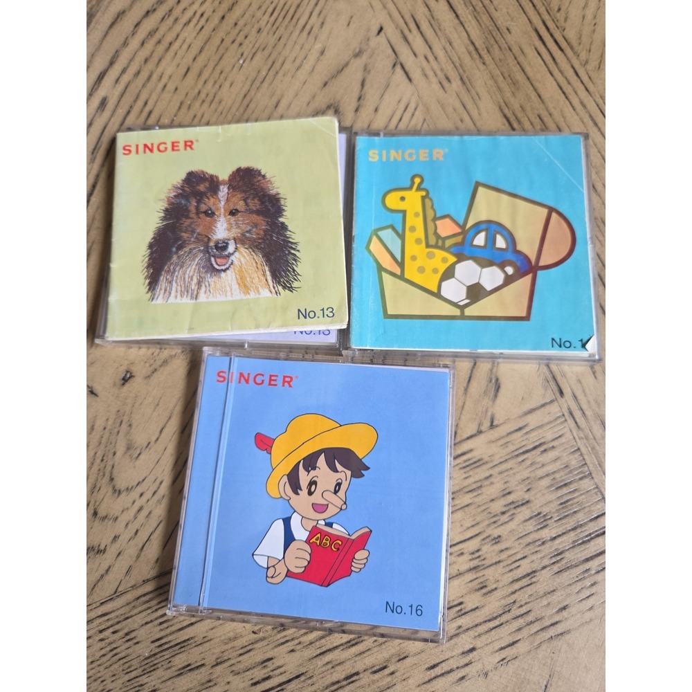 Singer Embroidery Card Quantum XL100 1000 Lot Of 3 Cards #16 #10 #13 Embroidery